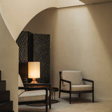 Jack lounge chair - varnished mahogany - dark brown - Ivory fabric White Cliff Studio Lounge Chair