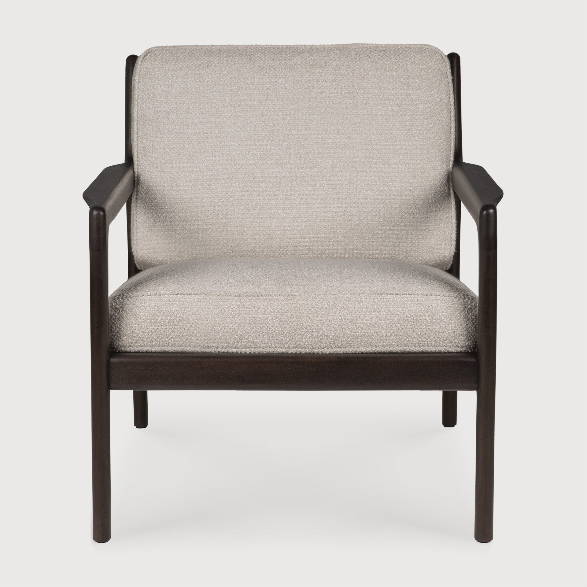 Jack lounge chair - varnished mahogany - dark brown - Ivory fabric White Cliff Studio Lounge Chair