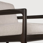 Jack lounge chair - varnished mahogany - dark brown - Ivory fabric White Cliff Studio Lounge Chair