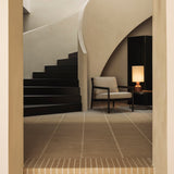 Jack lounge chair - varnished mahogany - dark brown - Ivory fabric White Cliff Studio Lounge Chair