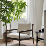 Jack lounge chair - varnished mahogany - dark brown - Ivory fabric White Cliff Studio Lounge Chair