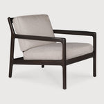 Jack lounge chair - varnished mahogany - dark brown - Ivory fabric White Cliff Studio Lounge Chair