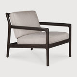 Jack lounge chair - varnished mahogany - dark brown - Ivory fabric White Cliff Studio Lounge Chair
