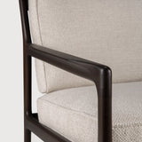 Jack lounge chair - varnished mahogany - dark brown - Ivory fabric White Cliff Studio Lounge Chair