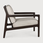 Jack lounge chair - varnished mahogany - dark brown - Ivory fabric White Cliff Studio Lounge Chair