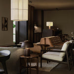 Jack lounge chair - varnished mahogany - dark brown - Ivory fabric White Cliff Studio Lounge Chair