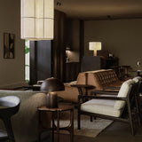 Jack lounge chair - varnished mahogany - dark brown - Ivory fabric White Cliff Studio Lounge Chair