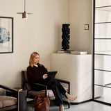 Jack lounge chair - varnished mahogany - dark brown - Terra nubuck leather White Cliff Studio Lounge Chair