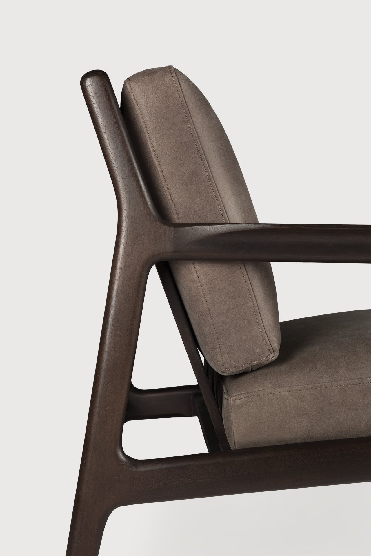 Jack lounge chair - varnished mahogany - dark brown - Terra nubuck leather White Cliff Studio Lounge Chair