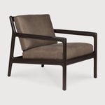 Jack lounge chair - varnished mahogany - dark brown - Terra nubuck leather White Cliff Studio Lounge Chair