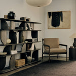 Jack lounge chair - varnished mahogany - dark brown - Terra nubuck leather White Cliff Studio Lounge Chair