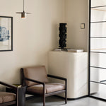 Jack lounge chair - varnished mahogany - dark brown - Terra nubuck leather White Cliff Studio Lounge Chair