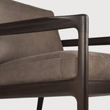 Jack lounge chair - varnished mahogany - dark brown - Terra nubuck leather White Cliff Studio Lounge Chair