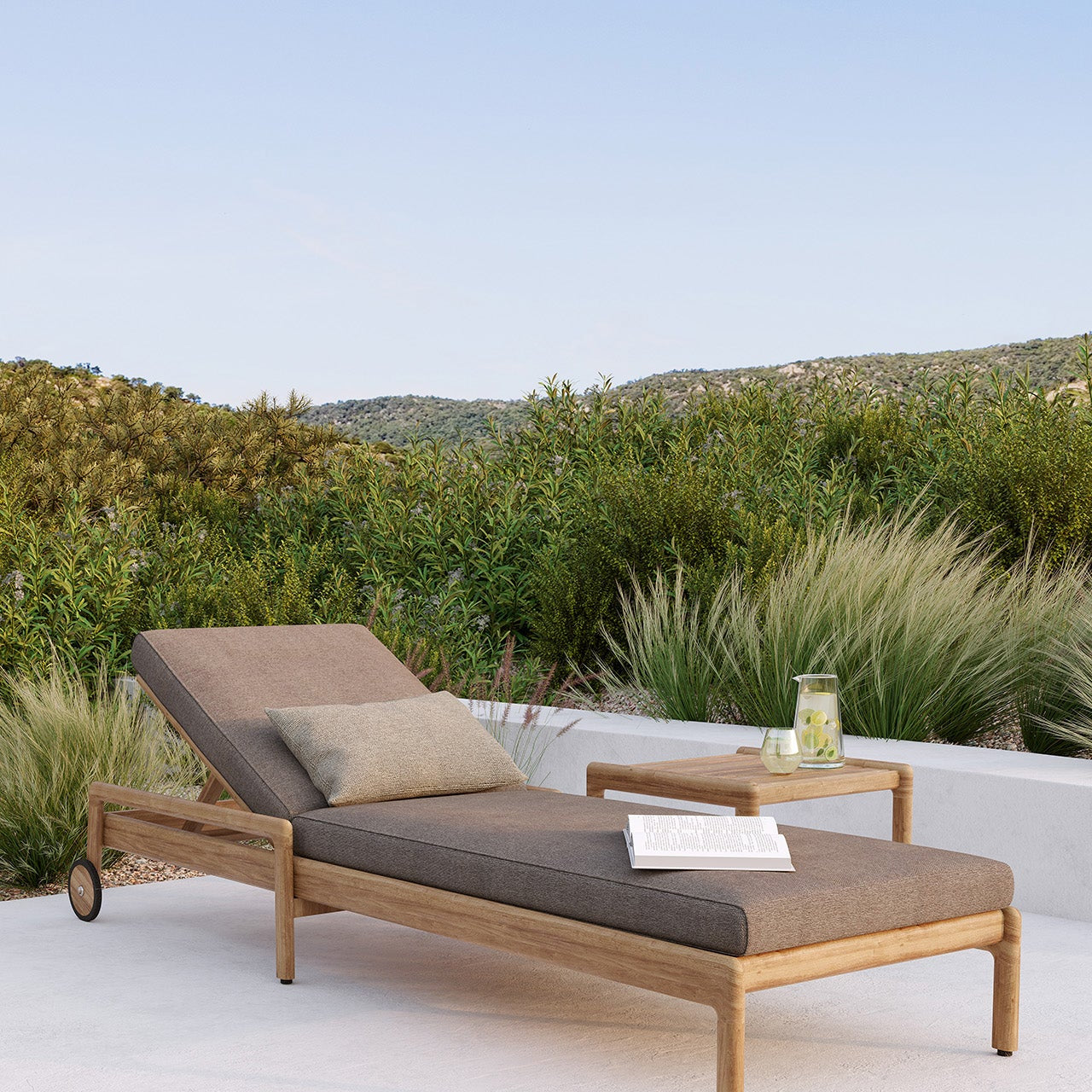 Jack outdoor adjustable lounger cushion - Mocha fabric White Cliff Studio Outdoor Cushion