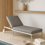 Jack Outdoor Adjustable Lounger Cushion, Mocha White Cliff Studio Outdoor Chaise Loungers