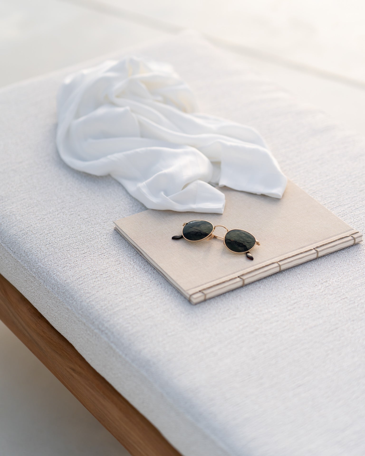 Jack outdoor adjustable lounger cushion - Off White fabric White Cliff Studio Outdoor Cushion