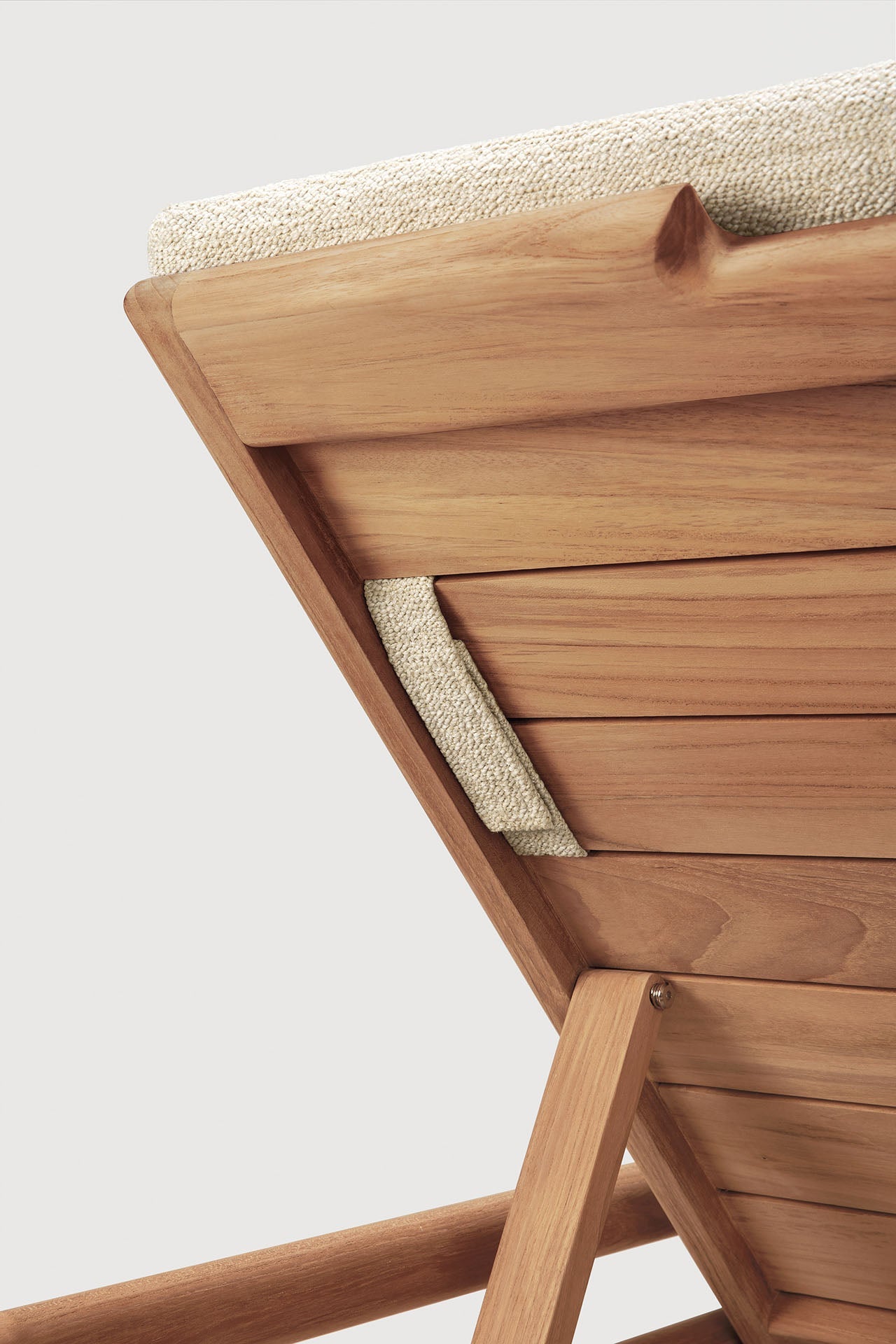 Jack outdoor adjustable lounger frame - teak White Cliff Studio Outdoor Chaise