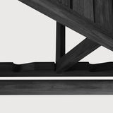 Jack outdoor adjustable lounger frame - varnished teak - black White Cliff Studio Outdoor Chaise