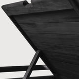 Jack outdoor adjustable lounger frame - varnished teak - black White Cliff Studio Outdoor Chaise