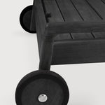Jack outdoor adjustable lounger frame - varnished teak - black White Cliff Studio Outdoor Chaise