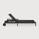 Jack outdoor adjustable lounger frame - varnished teak - black White Cliff Studio Outdoor Chaise