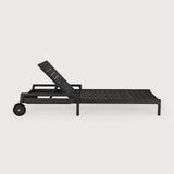 Jack outdoor adjustable lounger frame - varnished teak - black White Cliff Studio Outdoor Chaise