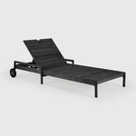 Jack outdoor adjustable lounger frame - varnished teak - black White Cliff Studio Outdoor Chaise