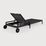 Jack outdoor adjustable lounger frame - varnished teak - black White Cliff Studio Outdoor Chaise