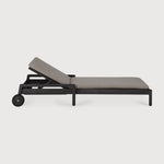 Jack outdoor adjustable lounger frame - varnished teak - black White Cliff Studio Outdoor Chaise