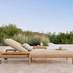 Jack outdoor adjustable lounger frame - varnished teak - black White Cliff Studio Outdoor Chaise
