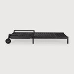 Jack outdoor adjustable lounger frame - varnished teak - black White Cliff Studio Outdoor Chaise