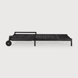Jack outdoor adjustable lounger frame - varnished teak - black White Cliff Studio Outdoor Chaise