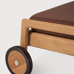 Jack outdoor adjustable lounger - teak - Burgundy fabric White Cliff Studio Outdoor Chaise