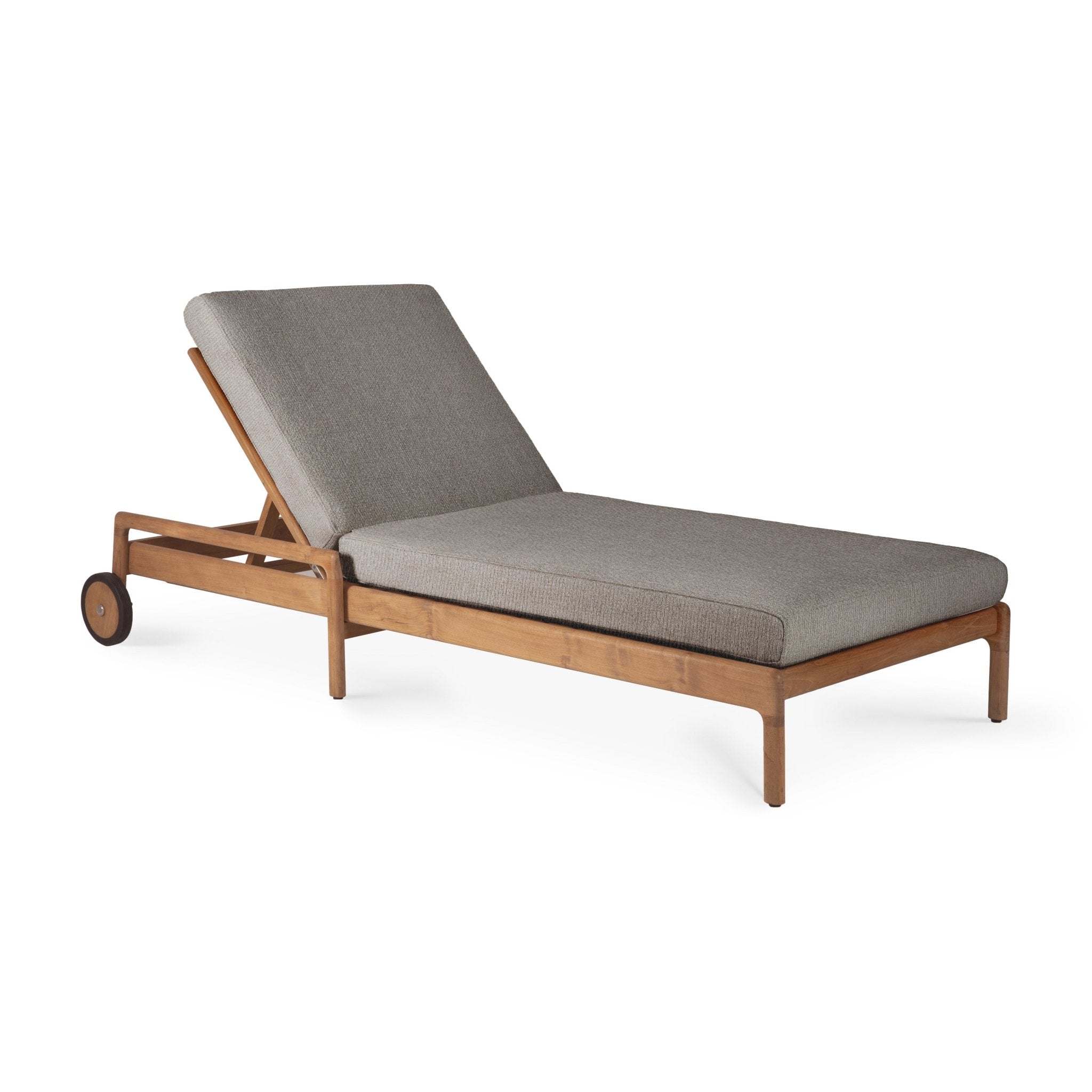 Jack outdoor adjustable lounger - teak - Mocha fabric White Cliff Studio Outdoor Chaise