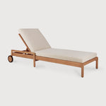 Jack outdoor adjustable lounger - teak - Natural fabric White Cliff Studio Outdoor Chaise