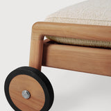 Jack outdoor adjustable lounger - teak - Natural fabric White Cliff Studio Outdoor Chaise