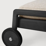 Jack outdoor adjustable lounger - varnished teak - black - Natural fabric White Cliff Studio Outdoor Chaise