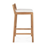 Jack outdoor bar stool - teak - Off White fabric White Cliff Studio Outdoor Bar Stool