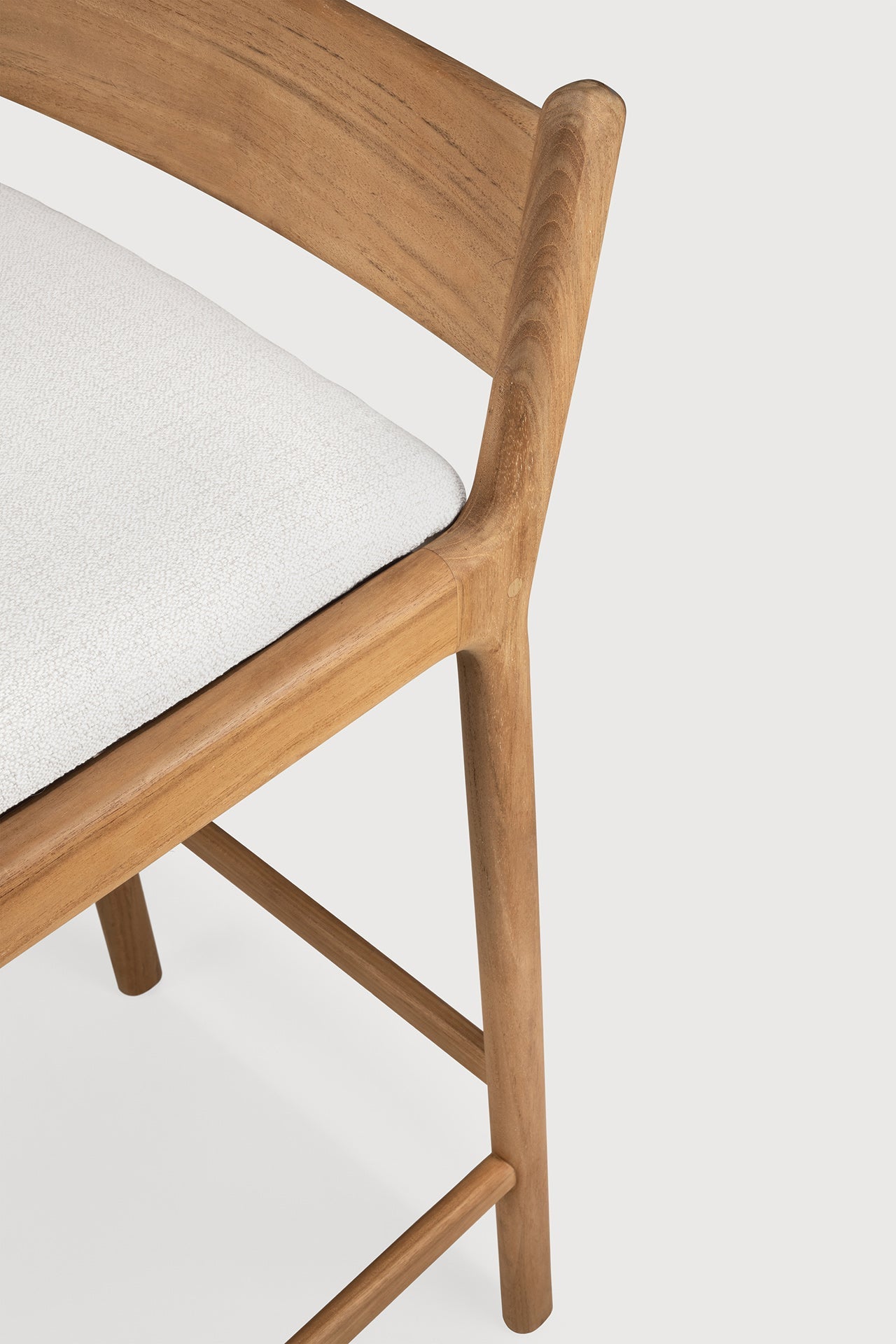 Jack outdoor bar stool - teak - Off White fabric White Cliff Studio Outdoor Bar Stool