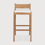 Jack outdoor bar stool - teak - Off White fabric White Cliff Studio Outdoor Bar Stool