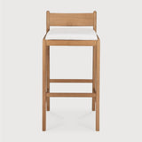 Jack outdoor bar stool - teak - Off White fabric White Cliff Studio Outdoor Bar Stool