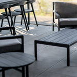 Jack outdoor coffee table - varnished teak - black - rectangular White Cliff Studio Outdoor Coffee Table