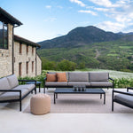 Jack outdoor coffee table - varnished teak - black - rectangular White Cliff Studio Outdoor Coffee Table