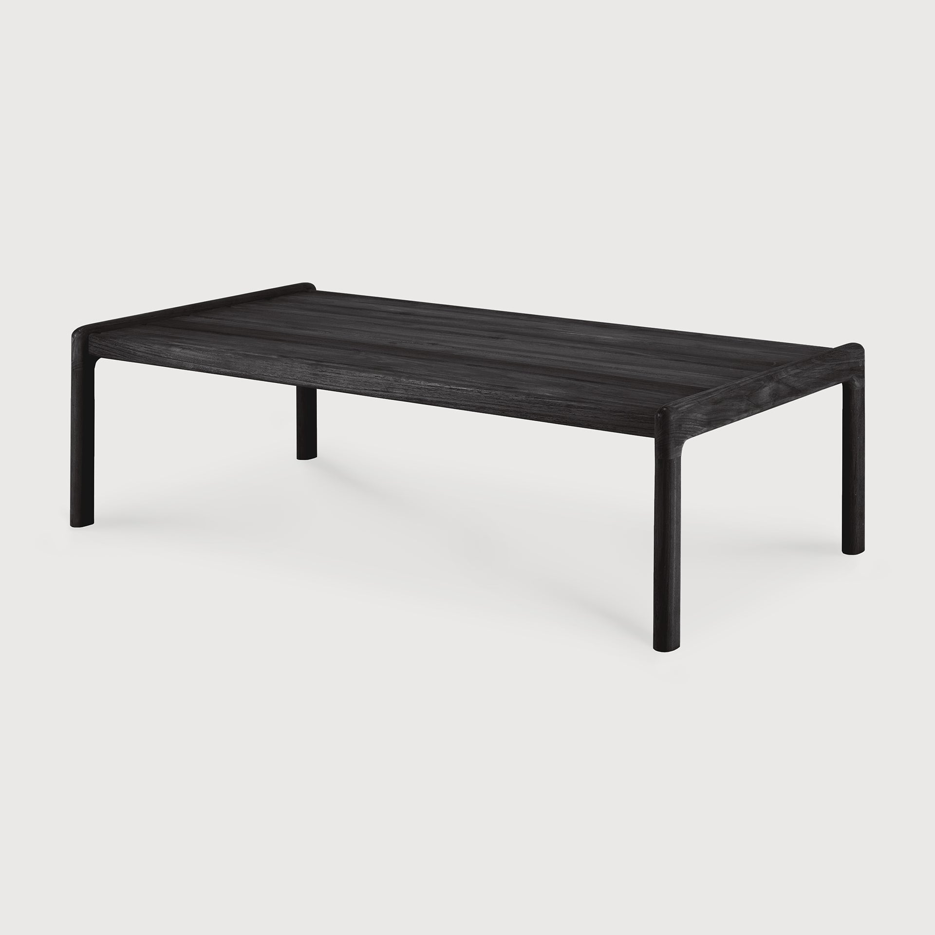 Jack outdoor coffee table - varnished teak - black - rectangular White Cliff Studio Outdoor Coffee Table