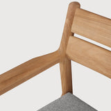 Jack outdoor dining chair - teak - Mocha fabric - with arms White Cliff Studio Outdoor Dining Chair