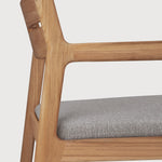 Jack outdoor dining chair - teak - Mocha fabric - with arms White Cliff Studio Outdoor Dining Chair