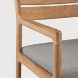 Jack outdoor dining chair - teak - Mocha fabric - with arms White Cliff Studio Outdoor Dining Chair