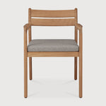 Jack outdoor dining chair - teak - Mocha fabric - with arms White Cliff Studio Outdoor Dining Chair