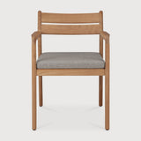 Jack outdoor dining chair - teak - Mocha fabric - with arms White Cliff Studio Outdoor Dining Chair