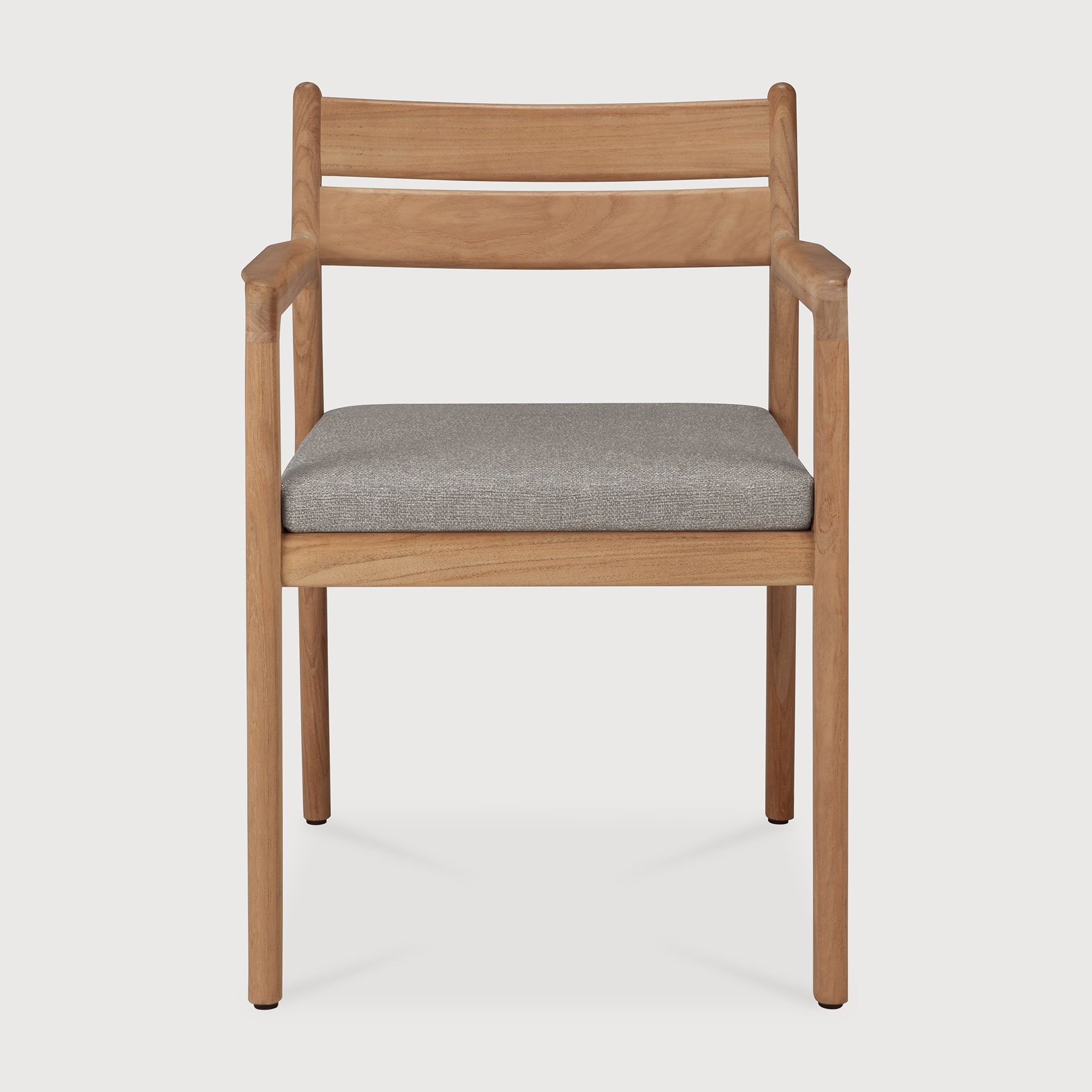 Jack outdoor dining chair - teak - Mocha fabric - with arms White Cliff Studio Outdoor Dining Chair